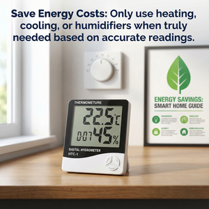 Termometro e Igrometro Digitale con Calendario, Stazione <span class=keywords><strong>Meteo</strong></span> Impermeabile, Misuratore di Temperatura e Umidità LCD per Uso Domestico - Product Image 4