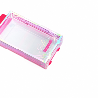 Boîte cadeau Hit Beauty rose holographique en PVC, boîte d'emballage suspendue pour cosmétiques et accessoires, logo personnalisé, boîte de vente au détail, écologique