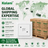 Kolani - Enchufe de Pared para Datos CAT6 Europeo, Estándar Europeo, Color Blanco Brillante, Panel de PC Ignífugo, Puerto RJ45 Único