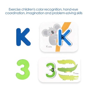 Nouveaux jouets éducatifs pour tout-petits, cadeaux ABC lettres en bois nombres animaux cartes flash ensembles <span class=keywords><strong>de</strong></span> cartes cartes, jeux <span class=keywords><strong>de</strong></span> puzzle assortis - Product Image 4