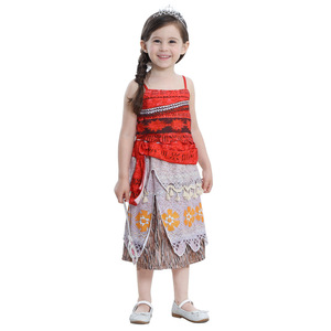 Jupe débardeur pour filles Robe d'été Moana Ocean à imprimé dessin animé - Product Image 1