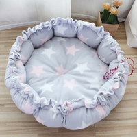 Lit pour animaux domestiques 2 en 1, lavable, rond, pour chiens et chats, nid en peluche, écureuil, vente en gros, collection