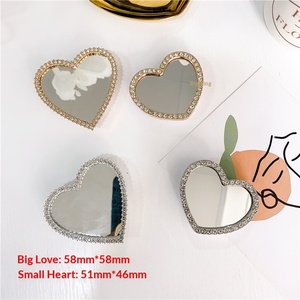 Korean Style Diamond-encrusted Love <b>Mirror</b> for Adhesive Telescopic Mobile Phone <b>Bracket</b> for Desk - Product Image 5