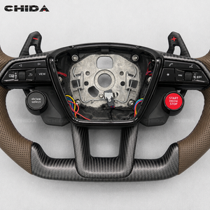 Volant en cuir brun mat en fibre de carbone personnalisé, adapté aux Audi RS A3 A4 A5 A6 A7 R8 RS3 C7 Q5 Q7 S3 S5 8V B8 B9 Q3 - Product Image 5