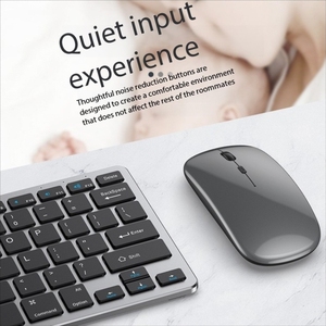 Ultra-mỏng xách tay có thể sạc lại RGB Backlit Bàn phím không dây chuột thiết lập USB kết nối mini cho PC máy tính để bàn máy tính máy tính xách tay - Product Image 6