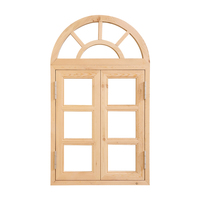 Ventana Arqueada de Pino Sólido, Marco Curvo de Madera Maciza para Decoración de Edificios Clásicos y Villas