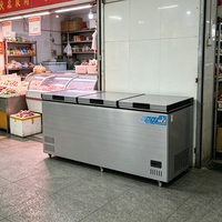 Réfrigérateur horizontal, congélateur commercial, refroidissement direct, R290, économie d'énergie, affichage numérique