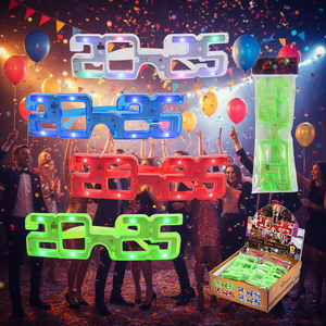 Occhiali per Capodanno Eb 2025 con Luci LED, Accessori per Feste in Plastica Stile Moderno, 288 Pezzi, 24 Dozzine, Confezione - Product Image 2