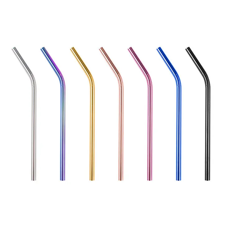 Food Grade 6mm 8mm Drinking Straw Reusable Metal Stainless Steel Straw