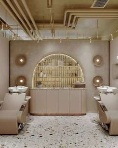 การออกแบบตกแต่งร้านทำผมและทำเล็บสุดหรู |   การตกแต่งภายในสไตล์วาบิซาบิแบบครีม  พร้อมอุปกรณ์ตกแต่งแบบกำหนดเองที่เป็นมิตรกับสิ่งแวดล้อม  ไฟ LED ครบวงจร - Product Image 4