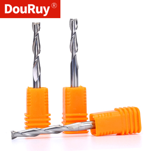 DouRuy Flat <strong>End</strong> <strong>Mill</strong> 2 Flute Spiral Milling Cutter CNC Router Bit Wood Engraving Bit <strong>Carbide</strong> <strong>End</strong> <strong>Mill</strong> - Product Image 1