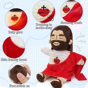 Boneco de Pelúcia Jesus Salvador com Coração de Jesus, Som de Respiração Calmante, Brinquedo Confortável de Algodão Lavado - Product Image 2