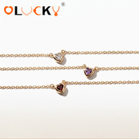 Collier pendentif cœur en zircon bleu plaqué or 18 carats en acier inoxydable résistant à la corrosion et imperméable, bijoux personnalisés LUCKYJIU pour femmes
