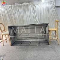 Table de bar rectangulaire en acier inoxydable argenté, table de cocktail pour mariage, banquet, événement