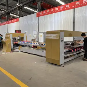 Full Automatic Folder Gluer And Stitcher Carton Box Folding Gluing And Stitcher Machine