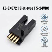 Sensor Infrarrojo de Barrera OMROM EE-SX672 DC5-24V Tipo NPN para Control Industrial y Programación PLC