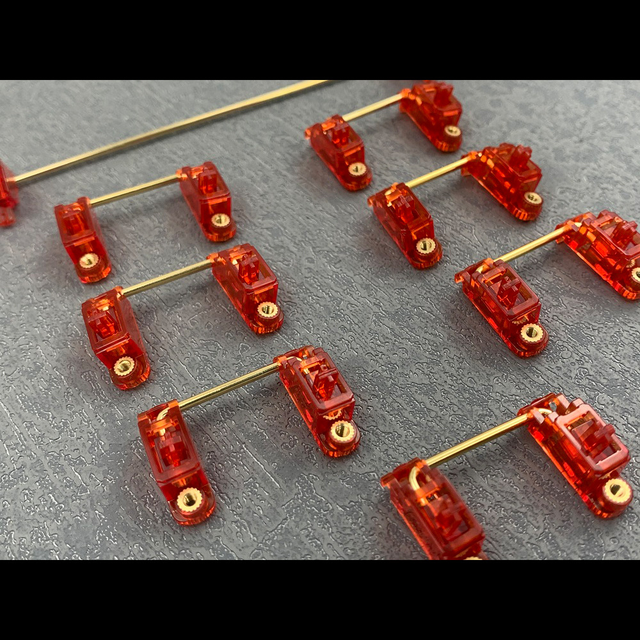 Red Transparent Satellite Axis Keyboard Stabilizer PCB Gold Plated Wire Keycap Stabilizer for DIY Mechanical Keyboard