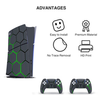 Autocollant en vinyle personnalisé anti-rayures pour la console Playstation 5 PS5 Slim avec lecteur de disque et la manette, couverture intégrale