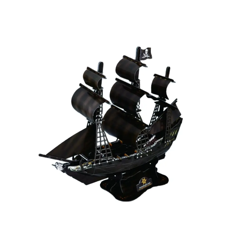 Queen Anne 'S Revenge Kertas Hitam Mutiara Kapal Model Mainan Bajak Laut Kapal Kit mutiara Hitam Layar Kapal Bajak Laut Model