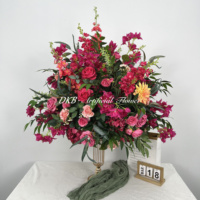 Boule de fleurs de Gypsophile rose avec centre en rose, 60 cm, 70 cm, pour décoration de table de mariage