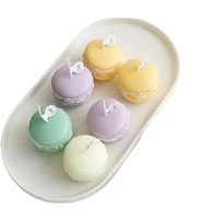 Vente en gros de bougies aromatiques bougies de luxe coffret cadeau pour desserts en forme d'aliment bougie parfumée macaron