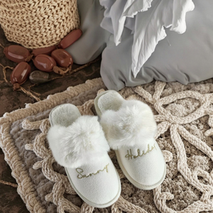 Wholesale Women's Durable Plush for <strong>Slippers</strong> Soft Indoor Anti-Slippery Winter Bedroom for <strong>Slippers</strong> with TPR Outsole Lightweight - Product Image 6