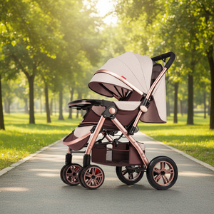 Cochecito de Bebé Portátil de Acero Inoxidable con <span class=keywords><strong>4</strong></span> Ruedas, Reclinable, Ligero, Plegable, con Amortiguación, para Niños de 3 Años - Product Image 1
