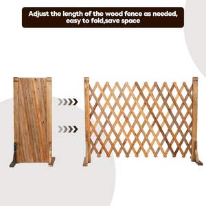 Valla de jardín de madera retráctil, trellis para plantas, pantalla protectora independiente, valla telescópica expandible para patio - Product Image 3