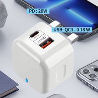 Chargeur rapide USB A+C, adaptateur secteur de voyage, compatible avec les prises US, EU, UK, chargeur portable micro pour téléphone
