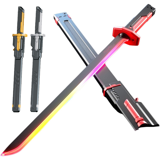 Spark Boys Colorful Glowing LED Sword Lightsaber Durable Plastic Luminous Toy for Kids Weapon Spray Drifter Black Technology