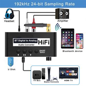 192KHz DAC Digital to Analog Audio Converter <strong>Bluetooth</strong> <strong>Receiver</strong> Optical SPDIF Toslink USB Disk to RCA 3.5mm Jack Amplifier - Product Image 3