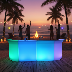 Bancone <span class=keywords><strong>Bar</strong></span> LED per Club da ballo per sala da ballo e Club cambio mobili per feste con impermeabilità con 16 colori in PE moderno - Product Image 3