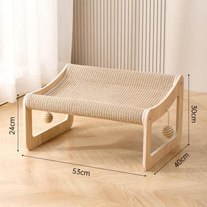Griffoir pour <span class=keywords><strong>chat</strong></span> en bois MDF robuste, avec couverture en jute, lit-lounge surélevé et durable pour plusieurs chats - Product Image 2