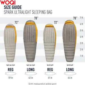 حقيبة نوم للكبار من WOQI وزن خفيف لثلاث فصول السنة وزن 1000 جرام حقيبة ظهر خفيفة للغاية حقيبة نوم للتنزه والتخييم