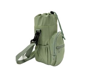 Porte-bouteille d'eau multifonction en polyester avec bandoulière, poche isolée en aluminium avec fermeture éclair, 40 oz/32 oz, pour la marche et les voyages - Product Image 1