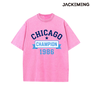 T-shirt en coton délavé oversize style universitaire rétro CHICAGO 1986 <span class=keywords><strong>Champion</strong></span>, imprimé en bloc, streetwear rétro, décontracté, entrepôt USA - Product Image 5