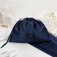 Emballage de luxe haut de gamme pour bijoux, sous-vêtements, chaussures, sac à poussière en satin avec cordon de serrage personnalisé pour vêtements