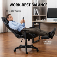 Chaise de bureau ergonomique réglable en hauteur AOR en cuir, pour le gaming, avec tissu respirant, base robuste, design tendance et compétitif