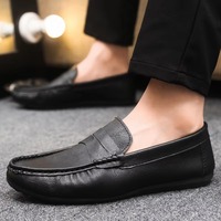 Mocassins Penny Classiques en Cuir Texturé pour Hommes – Chaussures Décontractées Légères à Enfiler pour la Conduite, le Bureau et la Marche Quotidienne