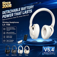 Casque sans fil ANC supra-auriculaire avec indicateur de batterie LED détachable, étanchéité IPX-4, commandes tactiles et bandeau en silicone flexible