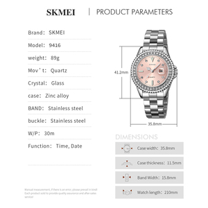 Montre-bracelet de luxe pour femme, 35 mm, cadran à engrenages diamantés, affichage de la date, étanche, personnalisable avec logo, faible MOQ, Relojes - Product Image 4