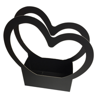 Swanzl — panier d'emballage floral pliable, en forme de cœur, écologique, avec poignée, pour rangement de fleurs, boîte de mariage