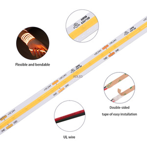 ไฟแอลอีดีแบบเลื่อนลงแรงดันต่ำ528ชิป10มม. แถบไฟ LED Cri90 15W สีแดงเปล่ง UL รายการ5ม./ม้วน12V cob LIGHT - Product Image 4