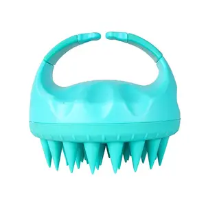Tragbare Peeling-Haarshampoo-Bürste individualisierte Silikonblaue runde Kopfhaut-Massagegerät