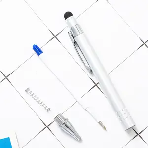 School Manufacturer Touch Screen Ball Pens Ballpoint Fashion Writing Boligrafos Stylus Personalized Custom Logo Aluminum Pen