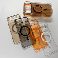 Étui de téléphone magnétique transparent en PC noir cristal avec protection contre les chutes pour la série 17 Air