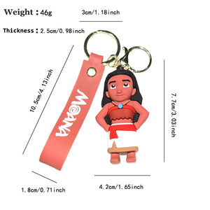 Llavero de PVC con diseño de dibujos animados creativos de aventuras oceánicas, lindo y divertido pollo Moana, colgante para coche y bolso, para hombres y mujeres - Product Image 6