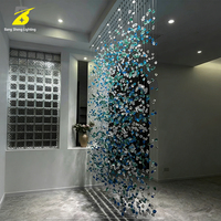 Rideau en cristal bleu-vert Bang Sheng Lighting - Décoration artistique haut de gamme pour villa et manoir de luxe