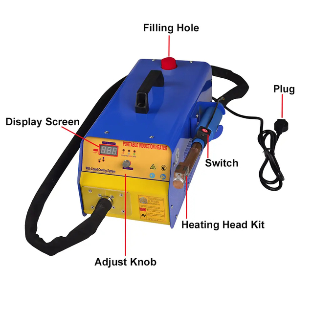 3.5Kw Portable Induction Heater 230v Alloy Material with Inner Cooling System for Rusty Nut Kit