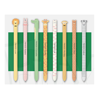 Vente en gros de stylos en plastique pour écoliers 0.5mm et 0.7mm enfants avec logo personnalisé animaux girafes dinosaures encre gel stylo effaçable mignon